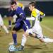 Wolverines Tj VanSlooten dribbles the ball down the filed during Thursday nights game against the Niagara Purple Eagles.Courtney Sacco I AnnArbor.com 